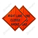 Roll Up Sign & Stand - Left Lane Closed Ahead Message Standard Reflective Vinyl Roll Up Traffic Signs